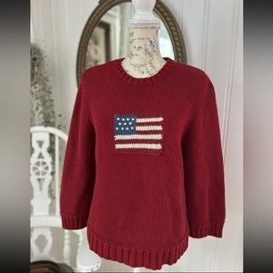Ralph lauren flag sweater in red
